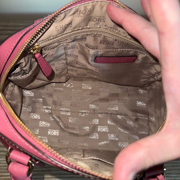 Michael Kors Pink Saffiano Leather Top Handle Bag with Charm - Picture 11 of 13